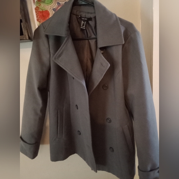 Unisex Gray forever21 short trench coat - Picture 1 of 14